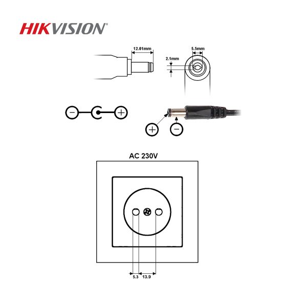 კვების ბლოკი hikvision ADS-12FG-12N 12012EPG,12V1A - Image 4