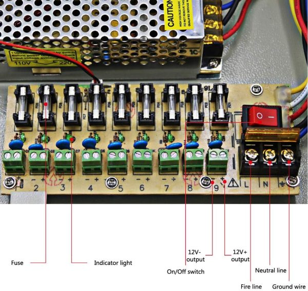 TT-PS12109 12V 10A 9CH power box,220V - Image 4