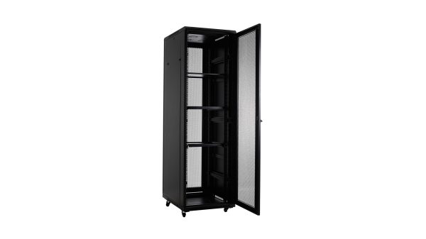 საკომუნიკაციო კარადა (რეკი) A38042 -  42U 800x1000 mm, წინა და უკანა პერფორირებული კარებით